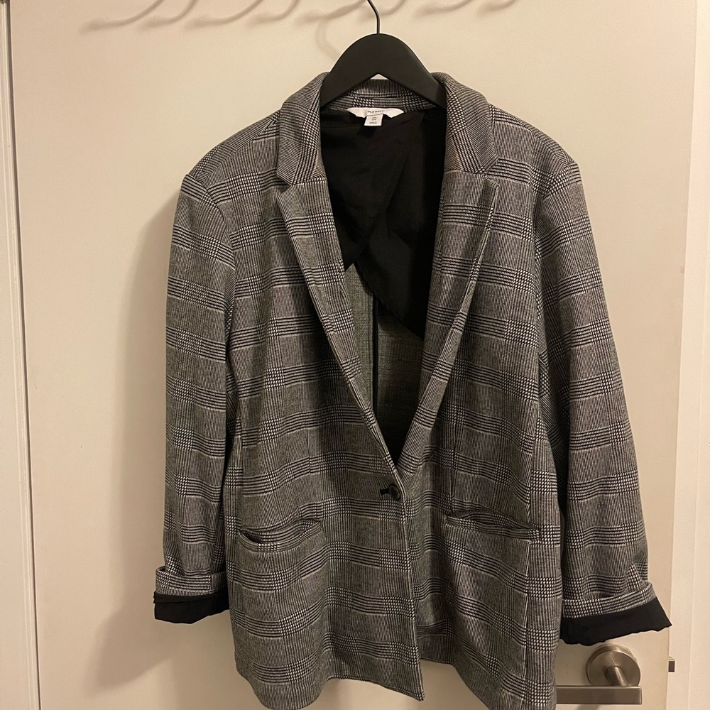 Old Navy Gray Plaid Blazer